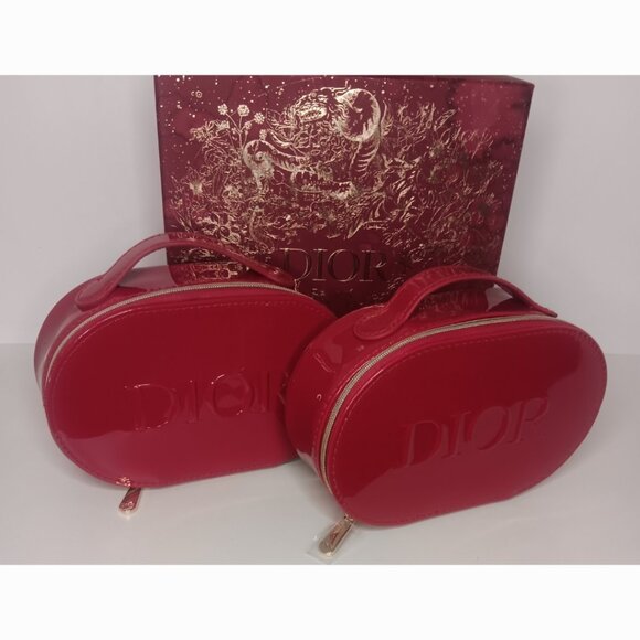 TWO DIOR RED PATENT VANITY CASE / PLEASE READ DESCRIPTION - Picture 15 of 16